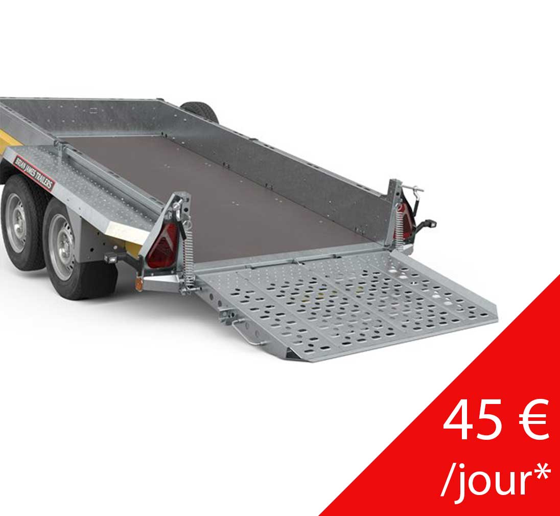 Remorque 3500Kg /double essieu / basculante